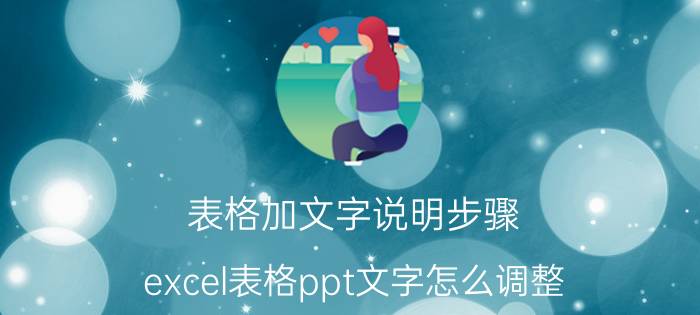 表格加文字说明步骤 excel表格ppt文字怎么调整？